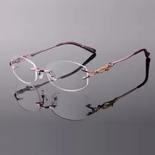 Новые 8036 без оправы очки со стразами оправа для женщин модные очки