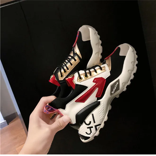 Sneakers Women Running Shoes Increasing 6CM INS Ulzza Harajuku Sneakers Cushioning Height Platform Breathable Sports Walking (16)