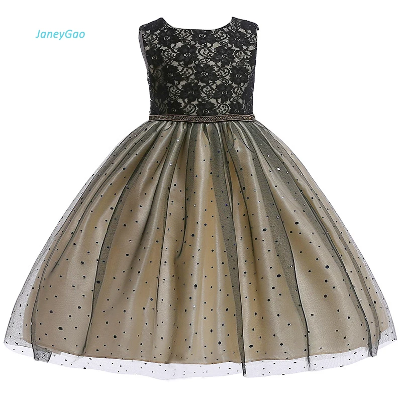 JaneyGao/платье с цветочным узором для девочек для свадебной вечеринки; черное детское торжественное платье нарядное платье для маленьких девочек на выпускной г. модный стиль