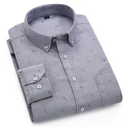 Для мужчин s работы рубашки брендовая мягкая с длинным рукавом квадратный воротник регулярные полосатый/твил Для мужчин Мужская