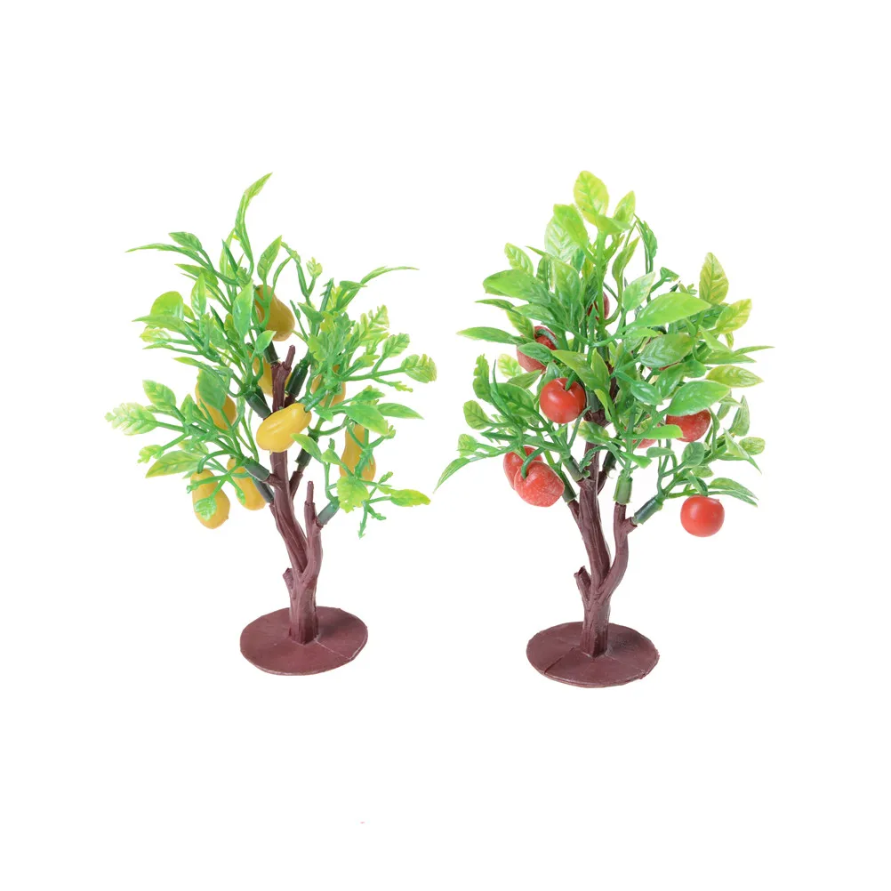 

2pcs 10cm Fruit Tree Model Railway Park Layout Scenery Dollhouse Decor architectural model landscaping Railway War game layouts