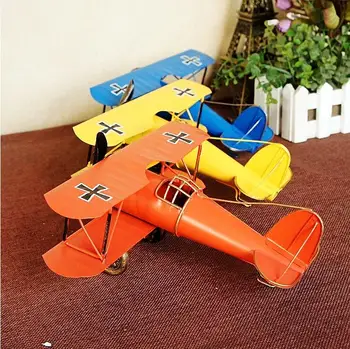 

Retro Metal Crafts Fighter Plane Models Miniatures Figurines Ornaments Decoration Birthday Gifts For Children Kid E409