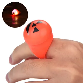 

Halloween Flash LED Light Pumpkins Finger Ring Hallowmas Party Props Halloween Night Light Home Room Decor Colorful LED