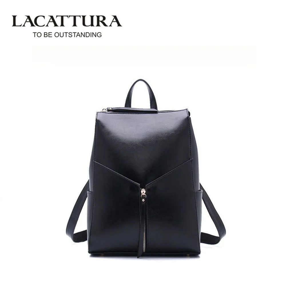 LACATTURA Fashion Women Backpack High Quality Leather Backpacks for Teenage Girls School Shoulder Bag Bagpack mochila