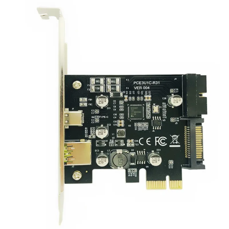 PCI-Express PCI-e к USB 3,1 type-C Riser Post карта PCIe к USB-C 2.4A быстрое зарядное устройство+ 19PIN передний USB Miner адаптер расширения