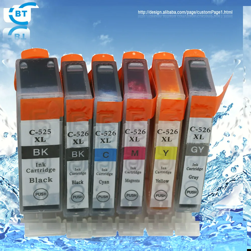 

5pcs compatible canon PGI-525BK CLI-526 inkjet cartridge for MG5250 MG5150 MG6150 MG8150 IP4850 MX885 IX6550 printer