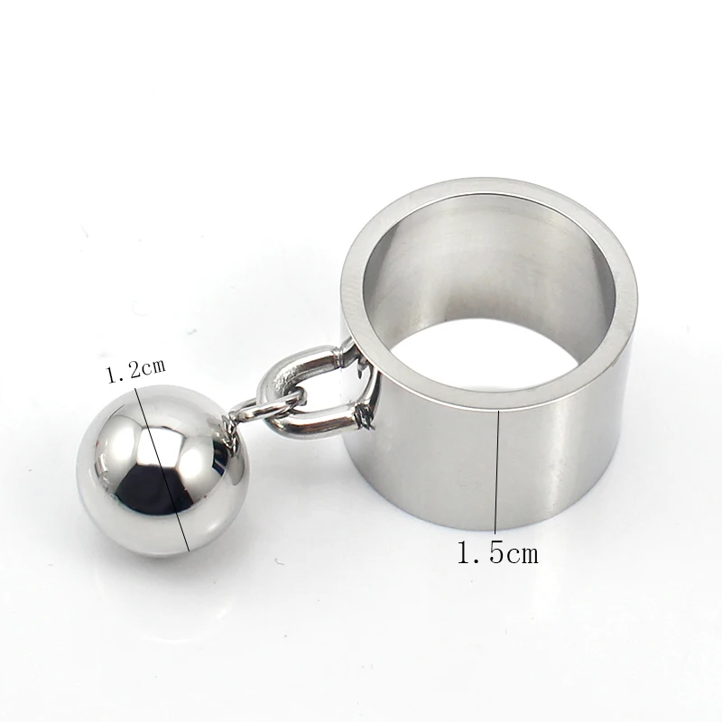 Charm Rings Jewelry with Sphere Round Pendant Personality Unique Punk party Disco Stainless Steel Metal Ball Ring for Women