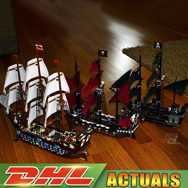 

LEPIN 16006 Black Pearl Ship + 16009 Queen Anne's revenge Pirates Series +22001 Imperial Warships Toys Clone 10210 4184 4195