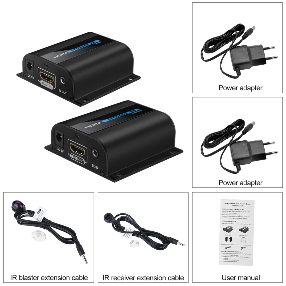 Exquizon 60 м LKV372A HD 1080 P HDMI удлинитель передатчик с ИК TX/RX см Ethernet кабель Поддержка 3D для