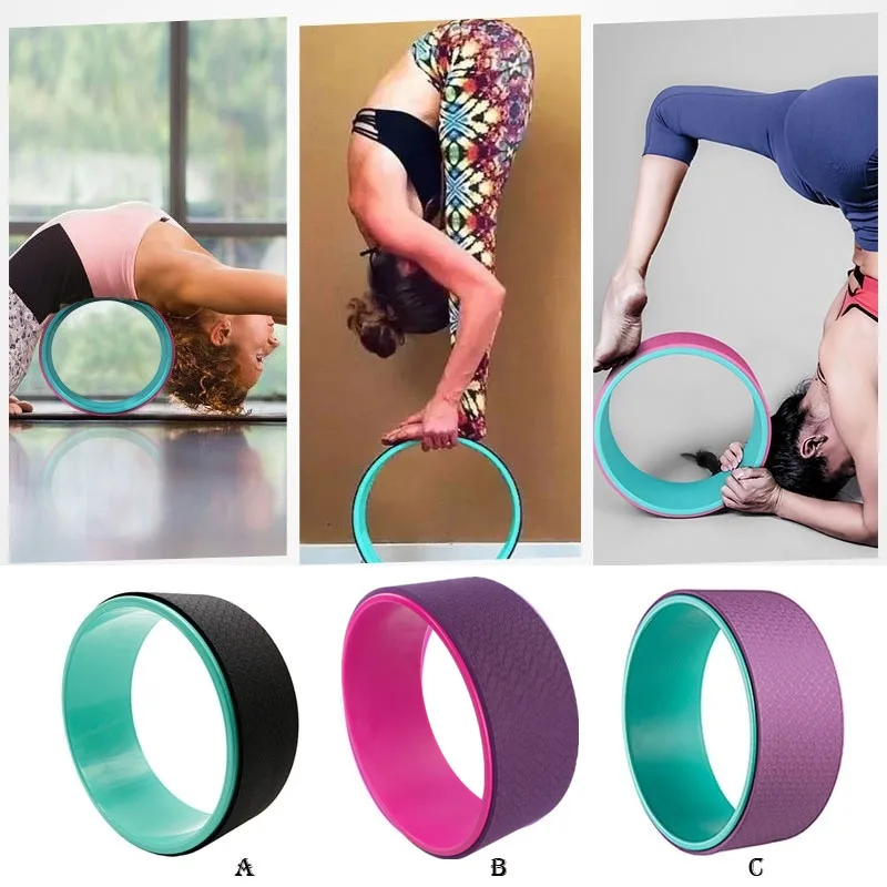 

TPE Yoga Circles Pilates Professional Waist Shape Bodybuilding ABS Gym Workout Yoga Wheel Back Training Tool For Fitness Dance