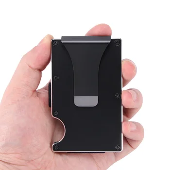 

Home Storage Organization Slim Carbon Fiber Credit Card Holder RFID Non-Scan Metal Card Package Wallet Purse Male