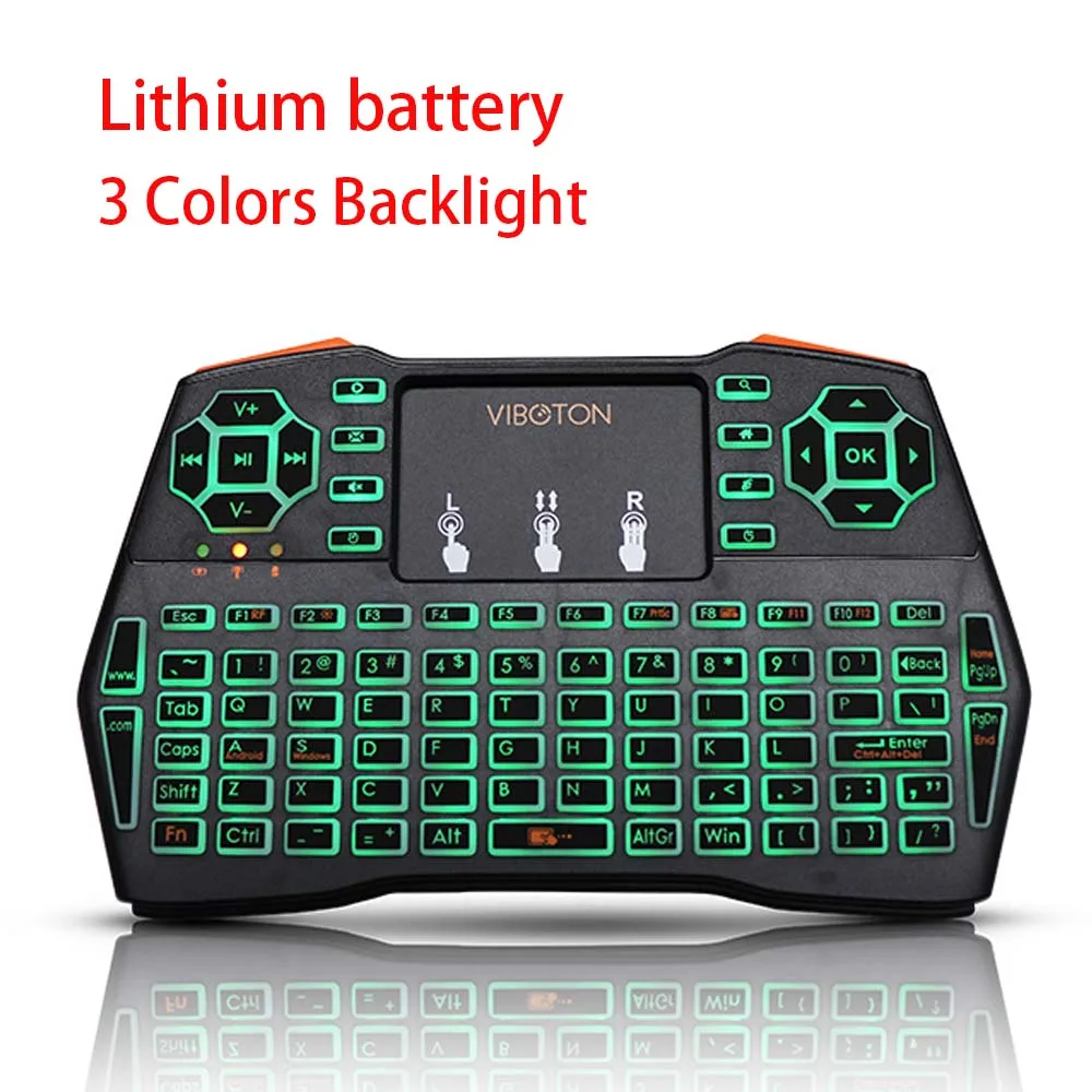 I8 Plus Беспроводная Клавиатура 2,4 GHz английские клавиши Air mouse пульт дистанционного управления тачпад с подсветкой для Android tv Box ноутбук планшет ПК - Цвет: 3 Colors Backlit
