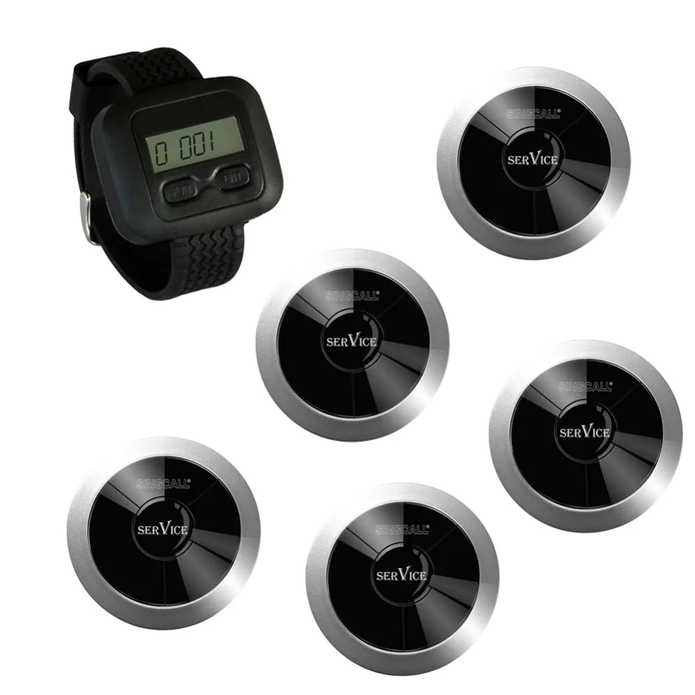 SINGCALL Wireless Restaurant Calling System, 1 watch receiver and 5 service call button,APE310, waterproof pager SINGCALL Wireless Restaurant Calling System, 1 watch receiver and 5 service call button,APE310, waterproof pager