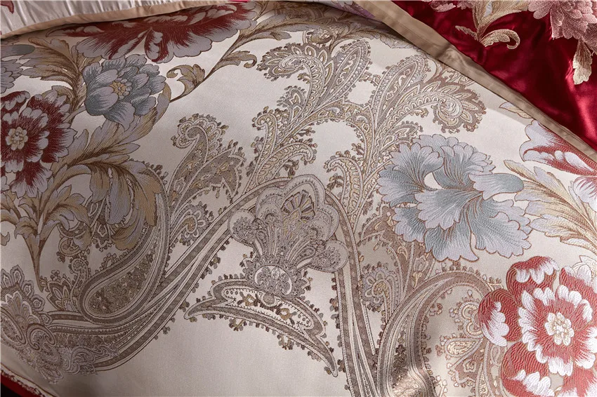 Wedding Duvet cover Bed Flat sheet Bed spread set Oriental Luxury Cotton Satin Royal Bedding set 5 _MG_8852