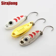 

2Pcs Metal Spoon bait Fishing lure Luminous Red Point Mini Hard bait 1.5g 3g 5g 6 colors Fly Fishing Tackle Spinnerbait Wobbler