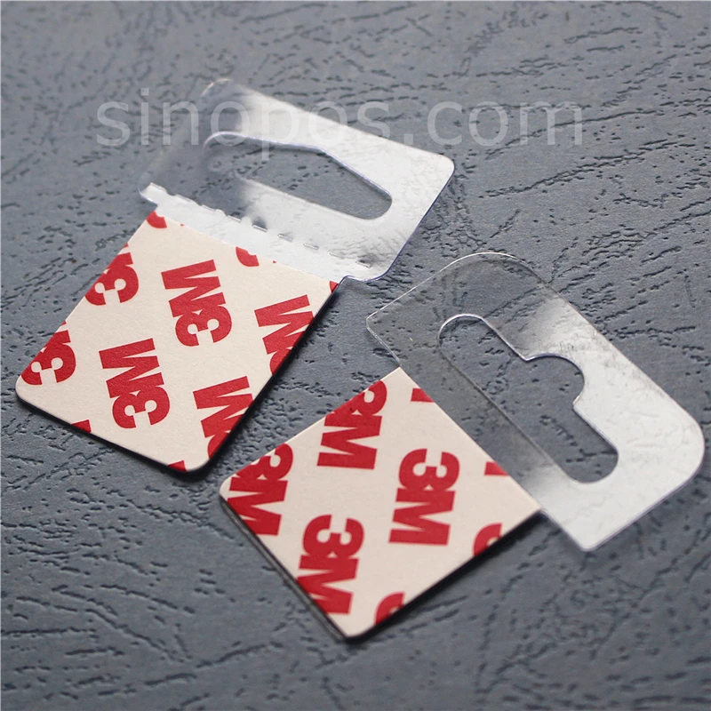 

Slotted Hang Tabs Long Self Adhesive, slimline delta slot euro hole security display peghook hanging package box PVC Flip hanger