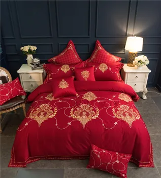 

4/7 Pcs Oriental Jacquard Luxury Wedding Royal Bedding Sets King/Queen Size Bed set Cotton Bed Spread Duvet Cover /Pillowcases
