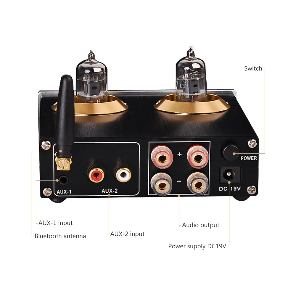 HIFI TPA3116 Bluetooth 6J1 ламповый предусилитель аудио усилитель мощности звуковой усилитель 50 Вт* 2 2,0 канальный домашний кинотеатр