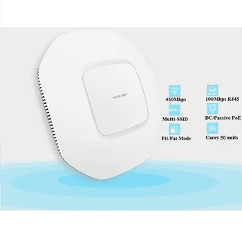 

2.4GHz Wireless Ap 450Mbps N450 Indoor Ceiling AP 802.11nbg WiFi wall hanging Access Point 100Mbps RJ45 Port PoE DC Power Supply