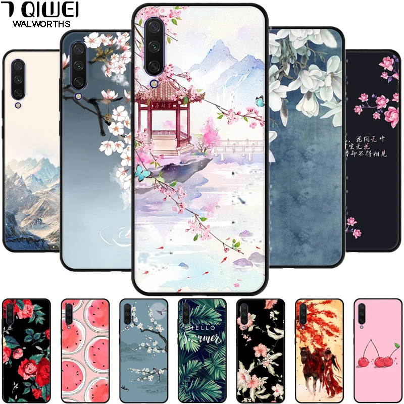 

For xiaomi mi cc9 Case Black Silicone Printed Phone Cases For xiaomi mi cc9e Case Back Cover for xiaomi cc9 Capas cc 9e 9 micc9 9 Lite