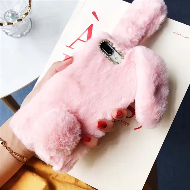 Beautiful Fluffy like Rabbit Phone Case For iPhone 6 6s 7 7plus 8 8plus