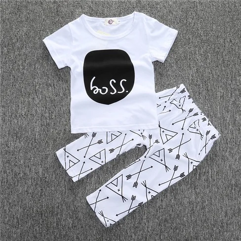 

New 2017 summer newborn baby boy clothes cotton short sleeve t shirt + pants 2pcs KidsTales baby girl clothing sets