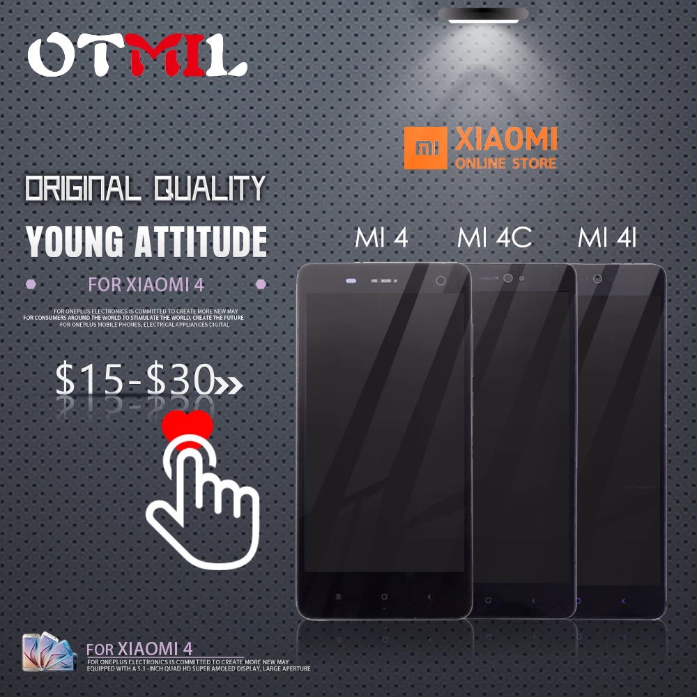 

Original 5.0"LCD For XIAOMI MI4 LCD Display Mi4C LCD Screen Display Touch Screen Digitizer For XIAOMI MI 4C MI 4i LCD #1
