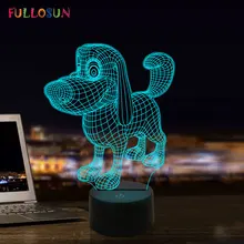 Veilleuse LED 3D tactile pour chien, 7 couleurs, luminaire décoratif d'intérieur, idéal pour un bureau, une chambre à coucher ou comme cadeau pour les amoureux des chiens