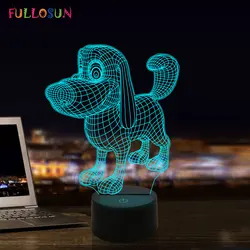 Veilleuse LED 3D tactile pour chien, 7 couleurs, luminaire décoratif d'intérieur, idéal pour un bureau, une chambre à coucher ou comme cadeau pour les amoureux des chiens 