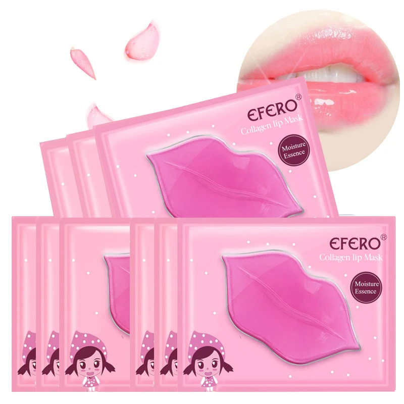 

EFERO Collagen Crystal Lip Mask Anti-Aging Anti-wrinkle Patch Moisturizer Scrub Lip Plumper Mask for Lips Care Lip Pads Patches