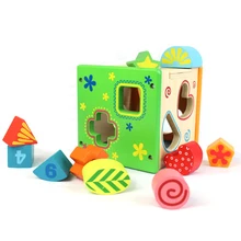 Деревянные игрушки Обучающие геометрическая форма соответствия коробка красочный Интеллект коробка дети пазл ранний когнитивные игрушки