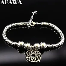 Модный браслет из нержавеющей стали для женщин Серебряный цвет браслеты с символом мандалы и браслеты ювелирные изделия acero inoxidable B17819