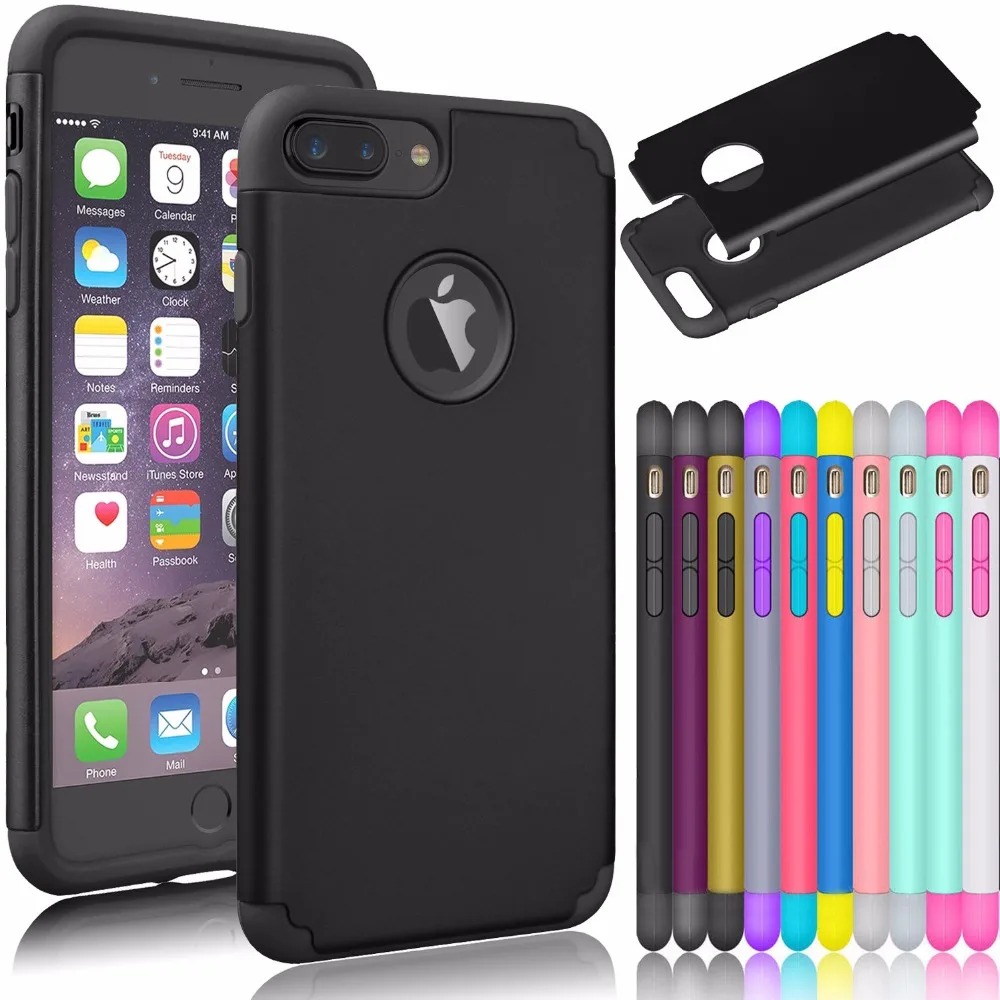 

Luxury Shockproof Rugged Hard Phone Case For iPhone 7 6 s 6 Plus 5 5S SE Hybrid PC+TPU Rubber Armor Cover For iPhone 8 Plus Case