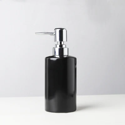 Простой черно-белый дозатор для мыла, резервуар для лосьона, домашний гостиничный керамический пресс, гель для душа, бутылка для мыла для рук, набор дозаторов для мыла mx4121545 - Цвет: Soap bottle-black