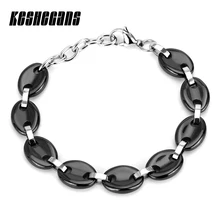 Модный дизайн, круглый керамический браслет с шармом, классический черный, белый цвет, для женщин, девушек, браслет на запястье, свадебное ювелирное изделие