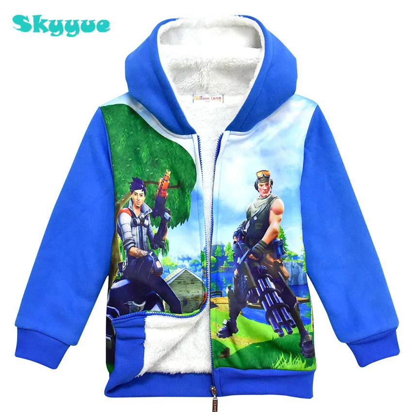 

2018 children winter thicken hoodie boys zipper hoodie big boys winter wram sweatshirt fortnite hoodie kids