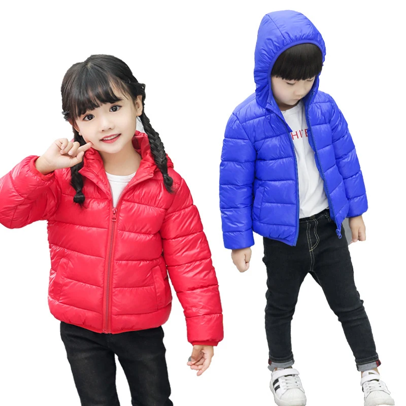 

2018 New Children's Autumn and Winter Thick Fur Jacket Unisex Kids Boys and Girls Solid Hooded Warm Snow Wear Girls Winter Coat
