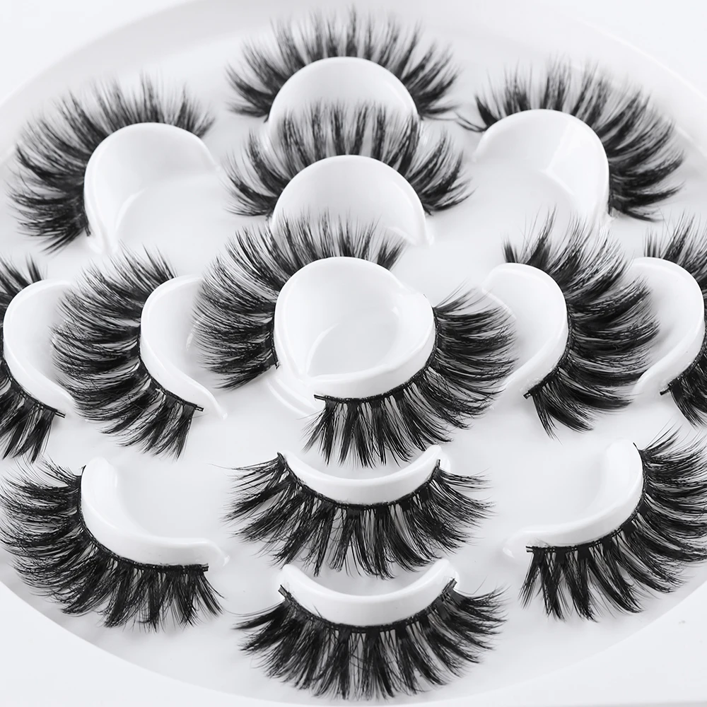 

7 Pairs Handmade False Eyelashes Fake Lashes Natural/Thick long 3D Faux Mink Lashes Eyelash Extension for Beauty Makeup