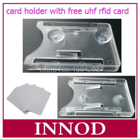 Прозрачная пластиковая карта держатель портативное зарядное устройство с присоской для EPC глобального класс 1 Gen2 Стандартный Размер ic/id карты+ УВЧ ISO 6C карты