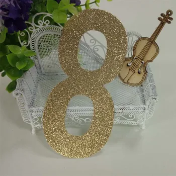 

Large Glitter Number 8 die cut by gold glitter paper 1000piece per lot