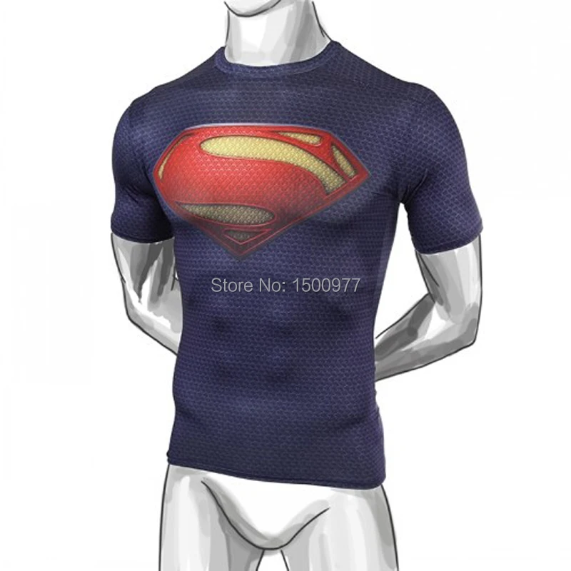 Мягкая ледяная футболка для мужчин со стальным животным, компрессионная футболка с суперменом/Бэтменом/поездом, облегающая тугие рубашки, футболка