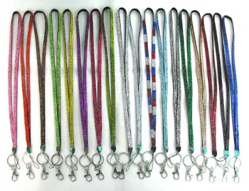 

bling crystal lanyard rhinestone decorative neck lanyard strap Mix color Keychain