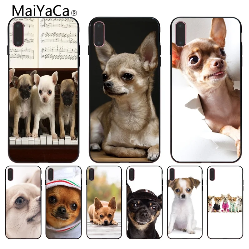 

MaiYaCa Chihuahua Cute Pets Novelty Fundas Phone Case Cover For iphone X 8 8plus Black Case cover And 7 7plus 6 6s