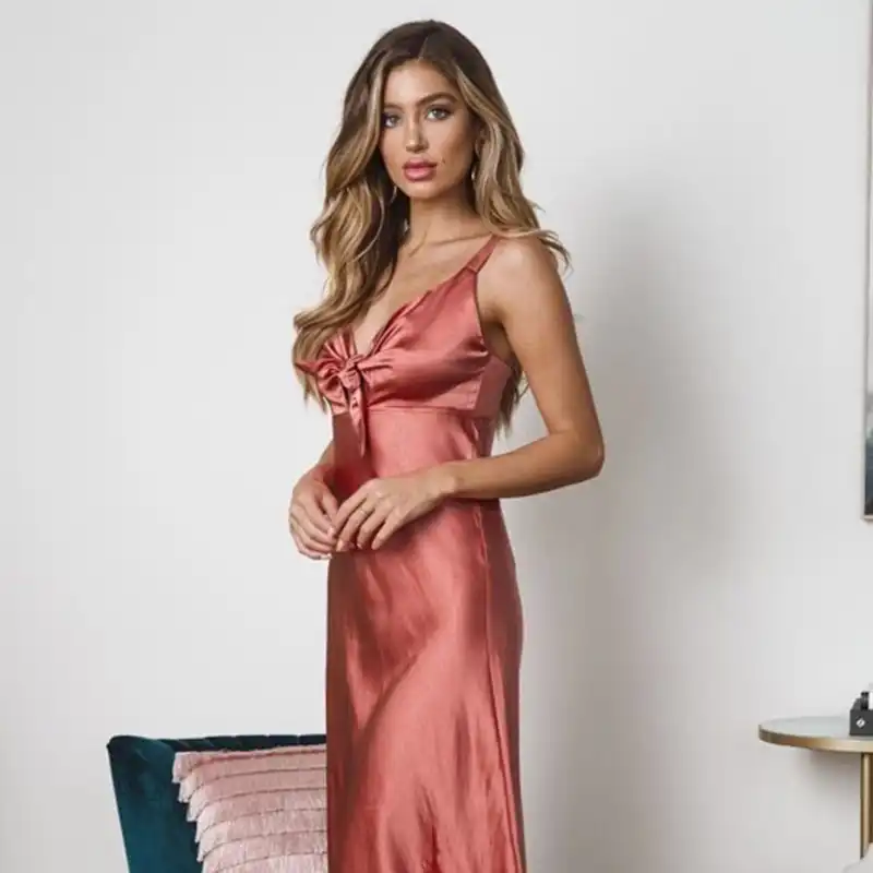 long satin sleep gown