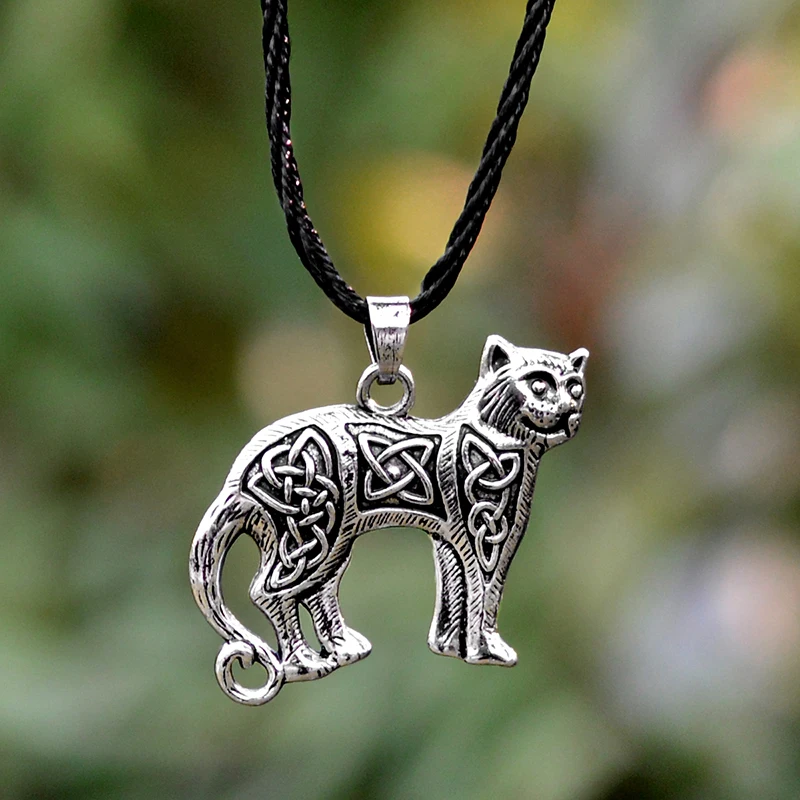 

Slavic necklace animal Keitel cat Pendant Necklaces Chain Vintage Antique silver bronze Men Jewelry Gift for Boy Friend