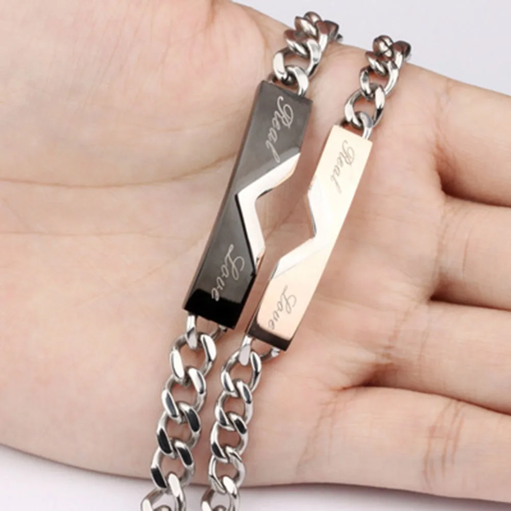 361L Stainless Steel Couple Bracelets Lover Charm Bracelets For Women