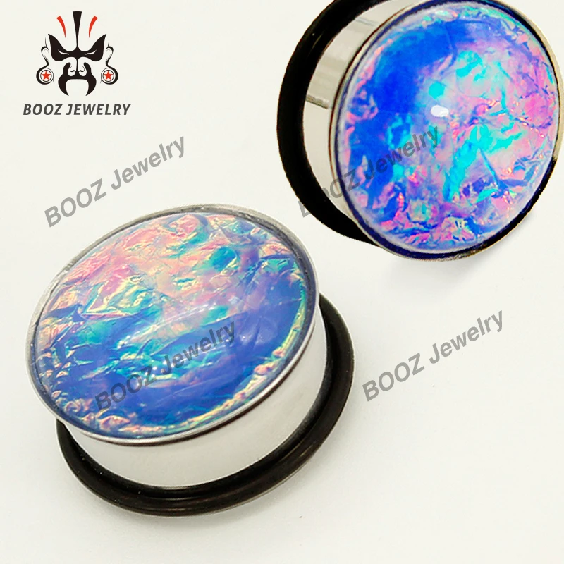 single flared ear piercing body jewelry with rubber design fashion ear