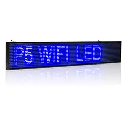 26in 66 см P5 SMD 16*128 пикселей беспроводной WI-FI СВЕТОДИОДНАЯ вывеска программируемые rolling рекламной информации Крытый синий светодиод дисплей