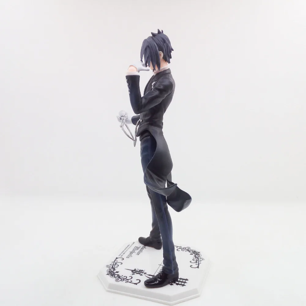 Negro mayordomo Sebastián Michaelis figura 20 cm Anime japonés Kuroshitsuji Pvc Bandai figuras Juguetes niños Juguetes calientes para niños