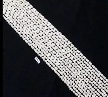 

10pc 4-5mm Natural White Freshwater Pearl Irregular Shape Loose Beads Strand 15"